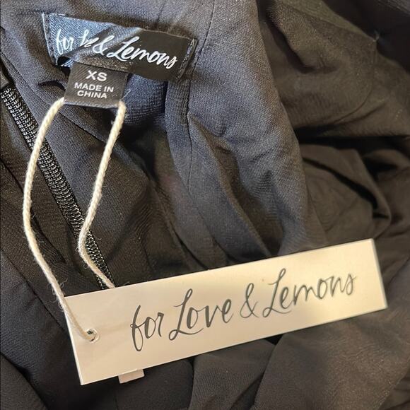 For Love & Lemons Marley Floral Puff Sleeve Ruched Bow Tie Mini Dress Size XS - Picture 6 of 7